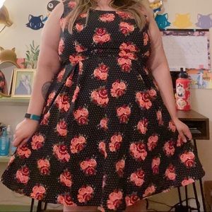 Torrid floral print pleated tank dress